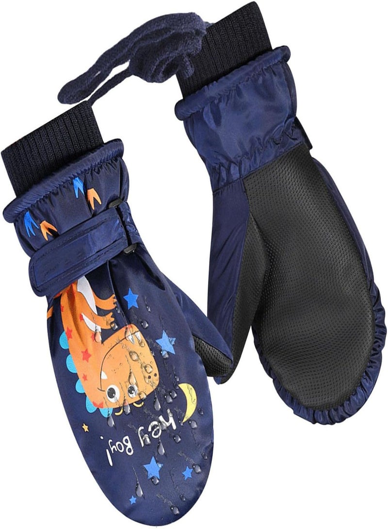 GGOOT Snow Ski Gloves for Kids,Warm Fluffy Lined Snow Gloves Water-Resistant Snow Mittens - Three-Layer Thermal Gloves, Boys Girls Ski Gloves for Cold Weather - Image 1