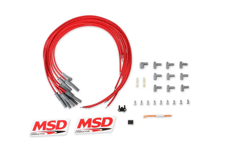 MSD 31189 Super Conductor Spark Plug Wire Set MultiAngle Plug HEI Cap