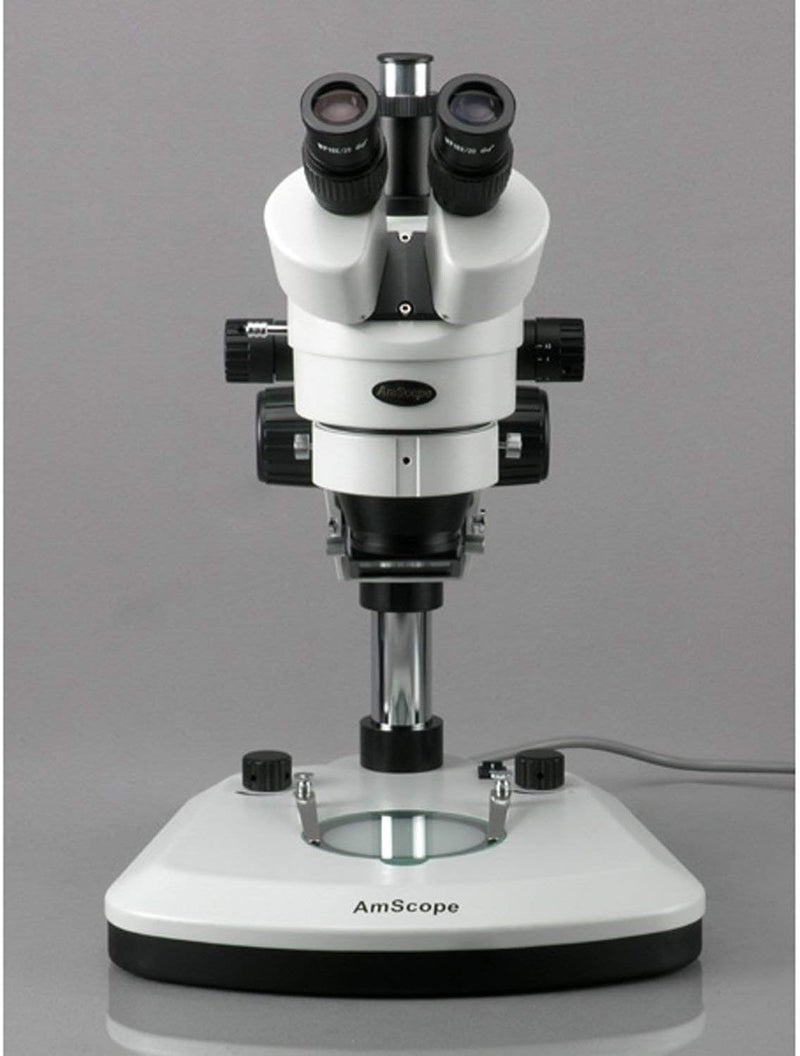 AmScope AmScope SM1TPL Professional Trinocular Stereo Zoom Microscope WH10x Eyepieces 7X45X Magnification 07X45X Zoom Objective Upper and Lower LED Lighting Pillar Stand 110V120V  - Image 2