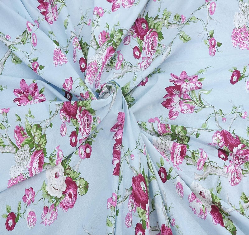 ACHIR 180 TC Fitted 100 Cotton Premium Printed Twin Size Bedsheet 48x78 Inches with 1 Pillow Cover Pink Green - Image 3