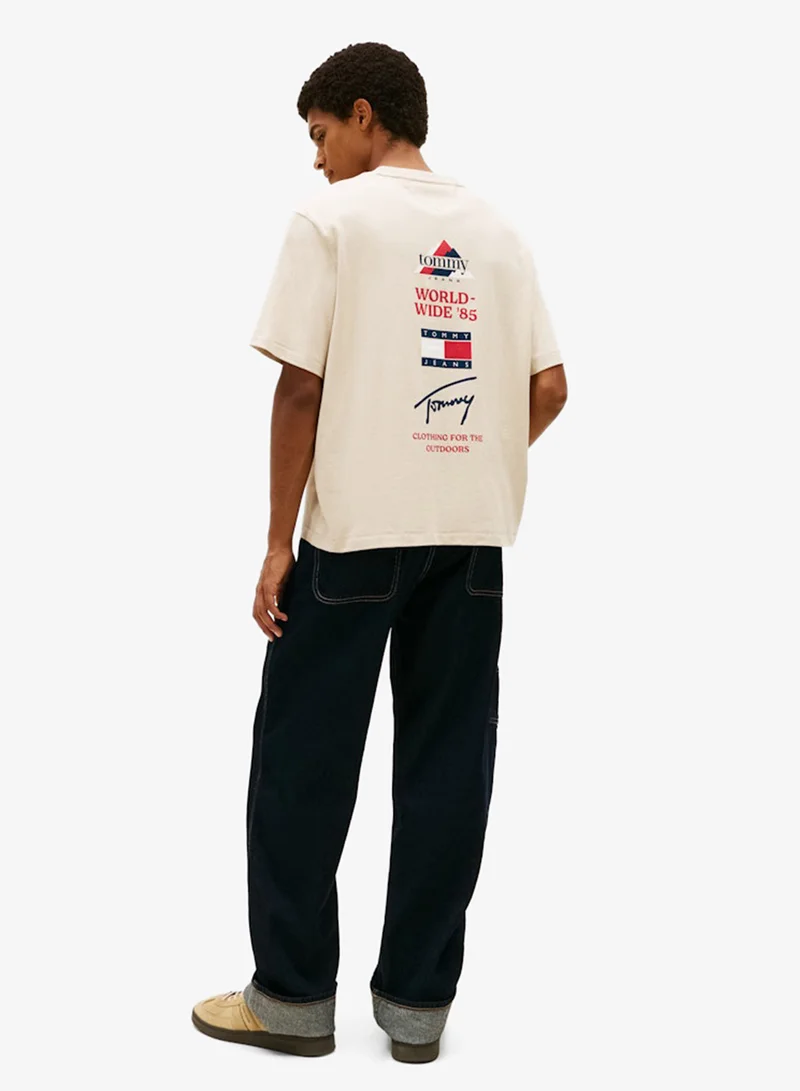 تومي جينز 90S Peaks Backprint Crew Neck T-Shirt