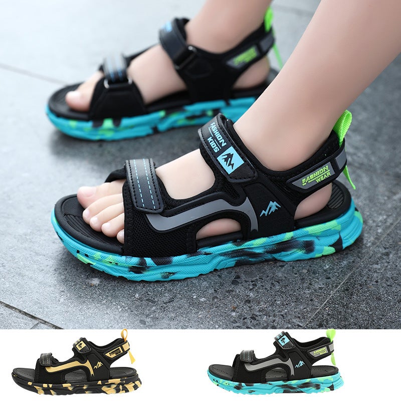 Children'S Sandals 2025 Boys' Sports Soft Sole Medium And Large Boys' Fashionable Baby Beach Shoes - Image 2