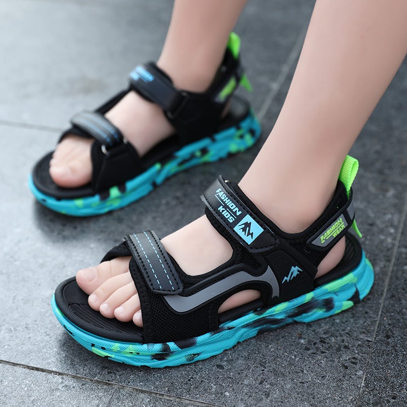 Children'S Sandals 2025 Boys' Sports Soft Sole Medium And Large Boys' Fashionable Baby Beach Shoes - Image 4