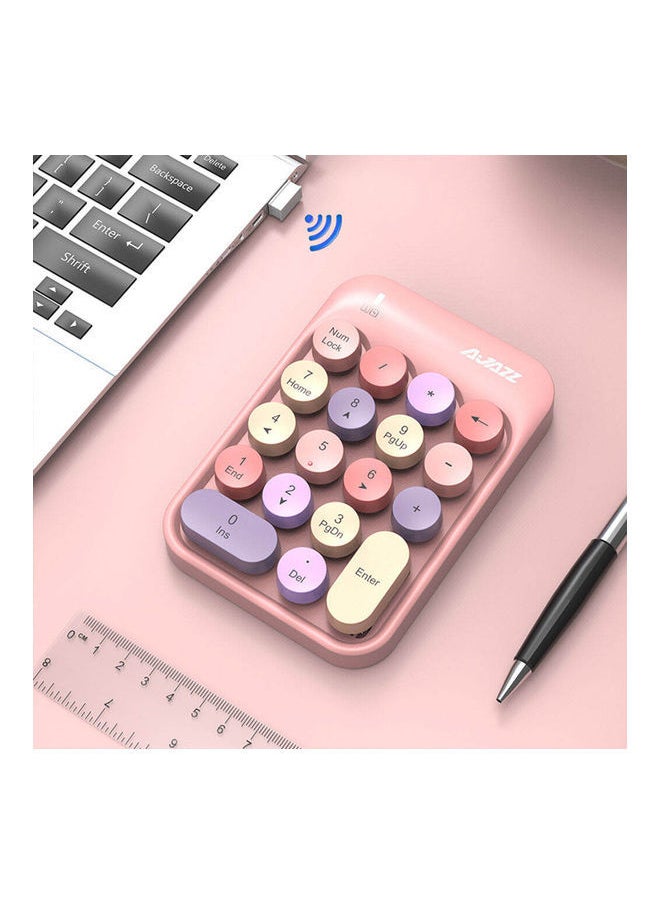NIBEMINENT - AK18 2.4G Wireless Mini Numeric Keypad Mixed Pink - Image 1