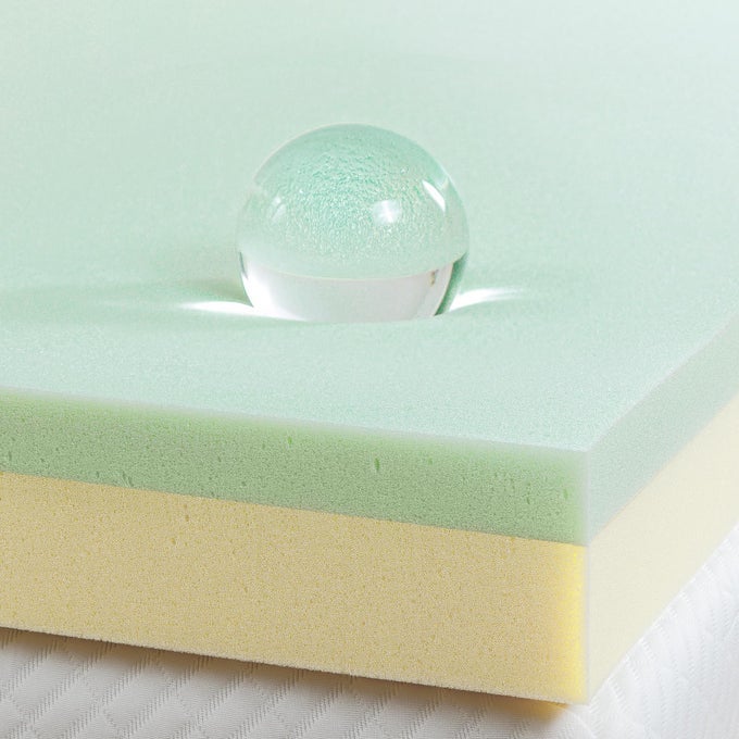 4 INCH GREEN TEA MEMORY FOAM MATTRESS TOPPER PRESSURERELIEVING LAYERS CERTIPURUS CERTIFIED TWIN