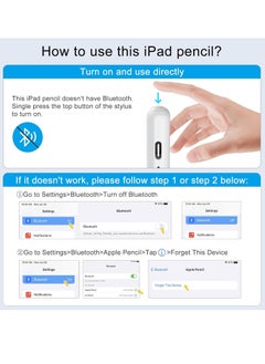 جنرال قلم لمس لجهاز iPad، قلم Apple iPad سريع الشحن لمدة 13 دقيقة مع رفض راحة اليد، حساسية للإمالة، يعمل من أجل 2018-2024 iPad Air 3/4/5/M2، iPad Mini 5/6، iPad 6/7/8/9/10 ، آيباد برو 11 بوصة/12.9 بوصة/M4  - Image 5