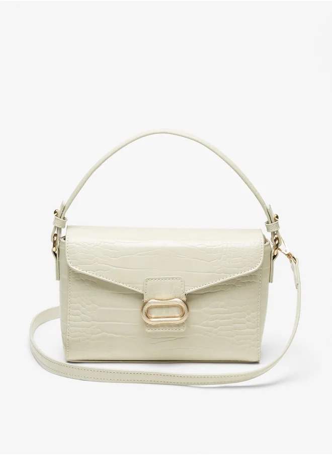 فلورا بيلا من شو إكسبرس Women's Textured Satchel Bag with Top Handle and Detachable Strap