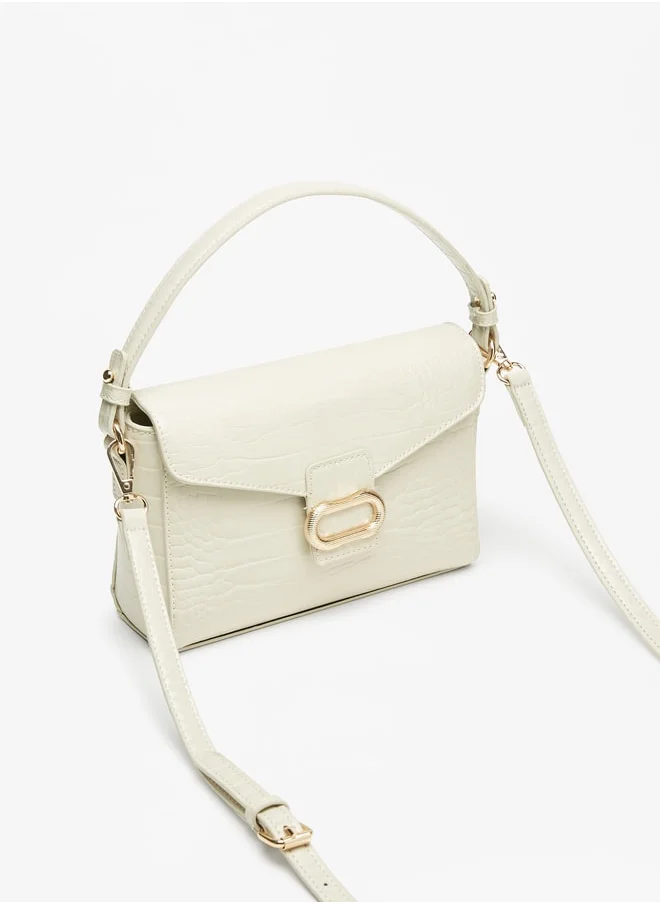 فلورا بيلا من شو إكسبرس Women's Textured Satchel Bag with Top Handle and Detachable Strap