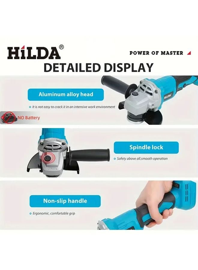 هيلدا مطحنة زاوية لاسلكية بدون فرش متغيرة السرعة 2500-9000 دورة في الدقيقة مجموعة أدوات - Image 5