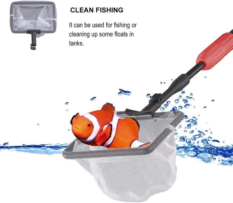 UPETTOOLS Aquarium Clean Tool 6 in 1 Fish Tank Cleaning Kit Algae Scraper Scrubber Pad Adjustable Long Handle Fish Tank Brush Cleaner Set - Image 2