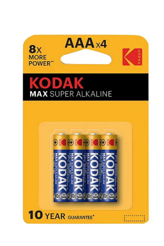 كوداك بطارية قلم رصاص AAA فائقة القلوية طويلة الأمد مكونة من 4 قطع