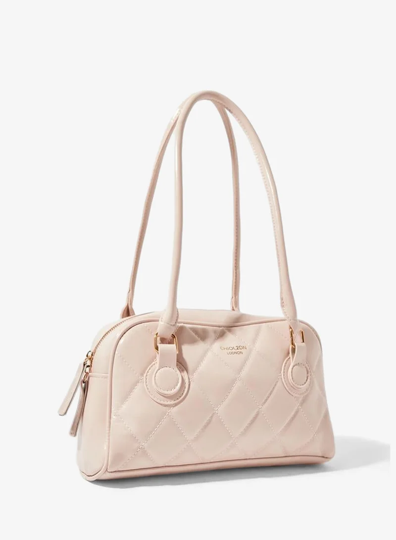 Styli Light Pink Quilted Shoulder Bag
