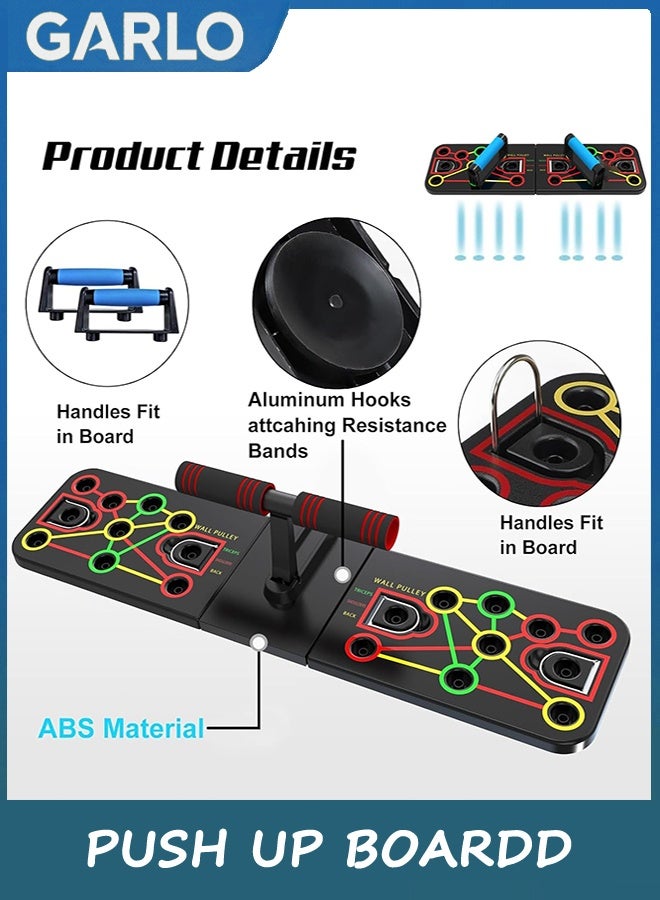 Garlo Push Up Board with Sit up Stand. Multifunctional Push Up Board with Resistance Bands, portable exercise equipment, Strength Training Equipment, Push Up Handles for Perfect Pushups - Image 2