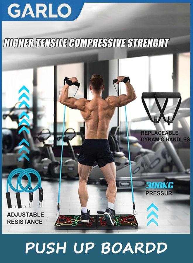 Garlo Push Up Board with Sit up Stand. Multifunctional Push Up Board with Resistance Bands, portable exercise equipment, Strength Training Equipment, Push Up Handles for Perfect Pushups - Image 3