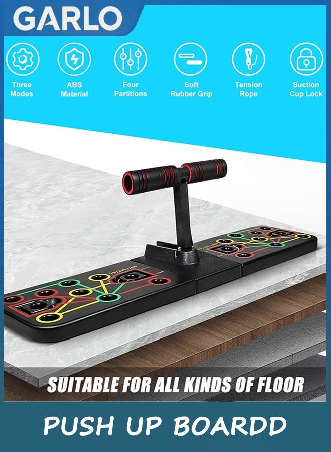 Garlo Push Up Board with Sit up Stand. Multifunctional Push Up Board with Resistance Bands, portable exercise equipment, Strength Training Equipment, Push Up Handles for Perfect Pushups - Image 4