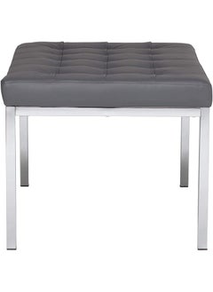 INDIAN DECOR INDIAN DECOR 31470 Leather Bench Size 285 x 18 x 18 Living Room Bench Grey Fabric with Chrome Frame  - Image 5