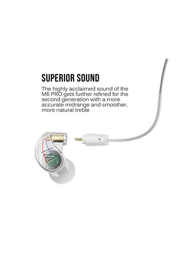 MEE Audio - M6 Pro Musicians’ In Ear Monitors With Detachable Cables; Universal Fit And Noise Isolating 2Nd Generation Clear - Image 1