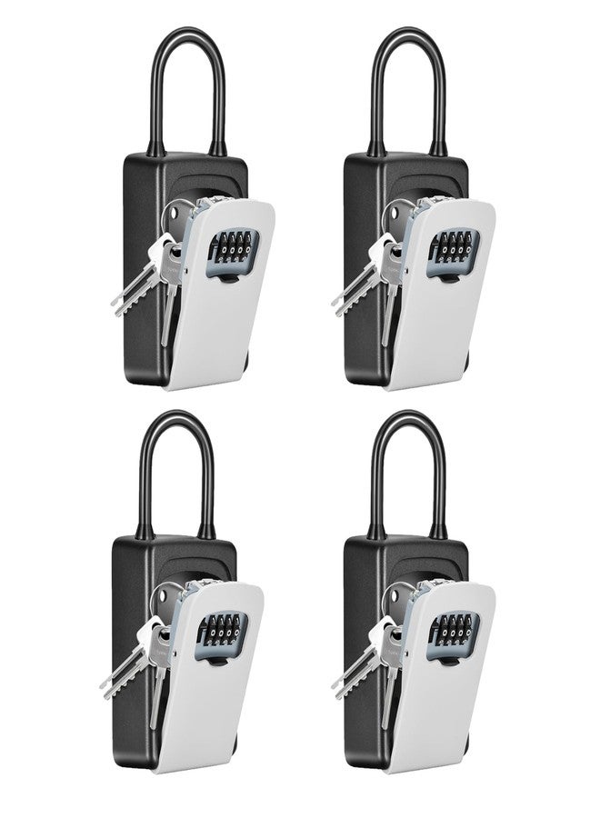 Fayleeko Portable Key Lock Box, Upgrade Clearly Visible Numbers, Lock Box Wall Mounted for House Key, 5 Key Capacity, Weatherproof Resettable Code (4 Pack, Grey) - Image 1