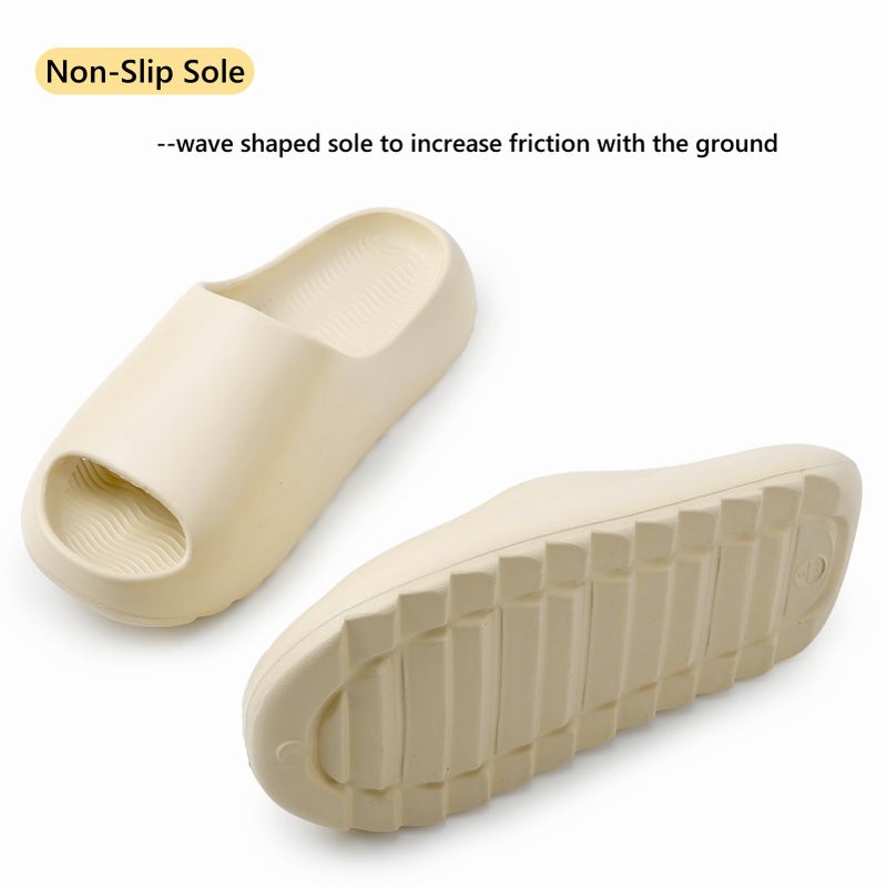 Cushioned Non-Slip Waterproof EVA Slides for Women Men and Kids, Soft Thick Sole Shower Sandals - Image 3