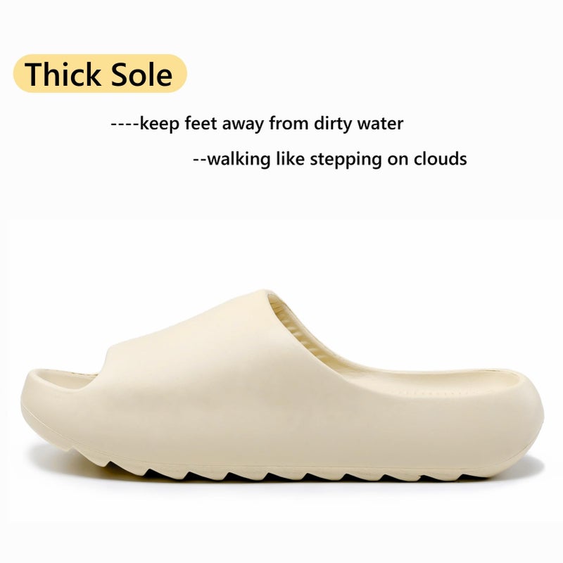 Cushioned Non-Slip Waterproof EVA Slides for Women Men and Kids, Soft Thick Sole Shower Sandals - Image 2