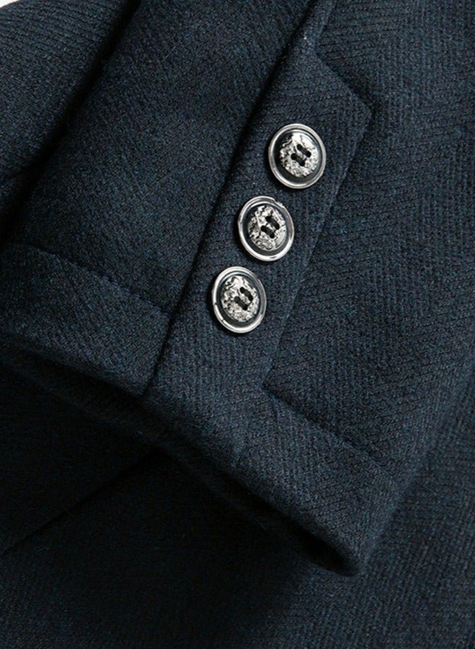 Loquat Mens Casual Suit Blazer Jackets Stand Collar Lightweight Lined Coats Business Coats Navy Blue  - Image 5