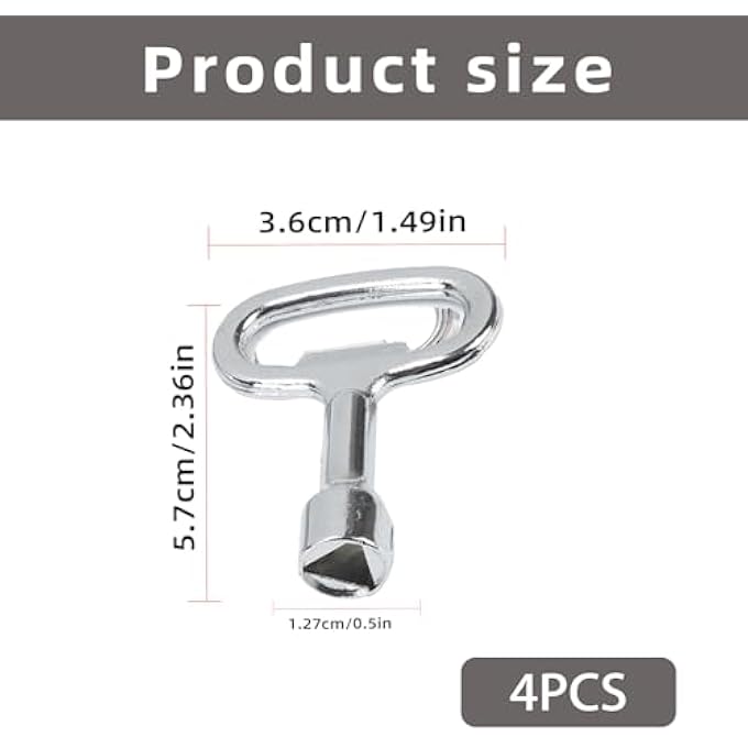 SET OF 4 VENTILATION KEYS, SQUARE KEY FOR RADIATORS FOR RADIATORS, WHEELIE BINS, ELEVATOR, ELECTRIC BOX, GAS, WATER, ELECTRICITY METER - Image 3