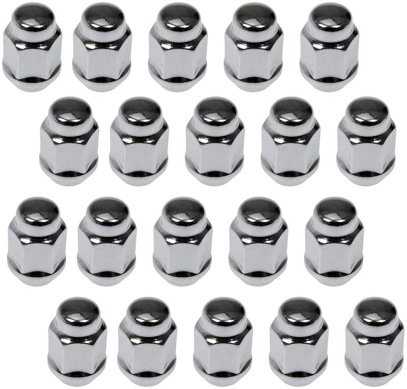 Dorman 711-265 Wheel Nut Chrome Acorn Bulge Seat 1/2-20 Compatible with Select Models, 20 Pack - Image 1