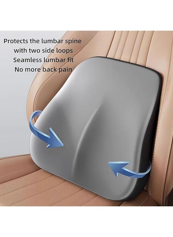 Generic Lumbar Support Pillow And Car Headrest Neck Pillow Ergonomic Design Memory Cotton Headrest And Back Car Waist Pillow And Car Neck Support Pillow For Office Chair  Grey  - Image 4