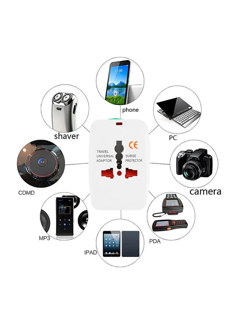 Generic - All-in-One Universal AC Power Converter for Travel, designed for use with multiple plug types, including a USB port for charging various devices efficiently. - Image 1