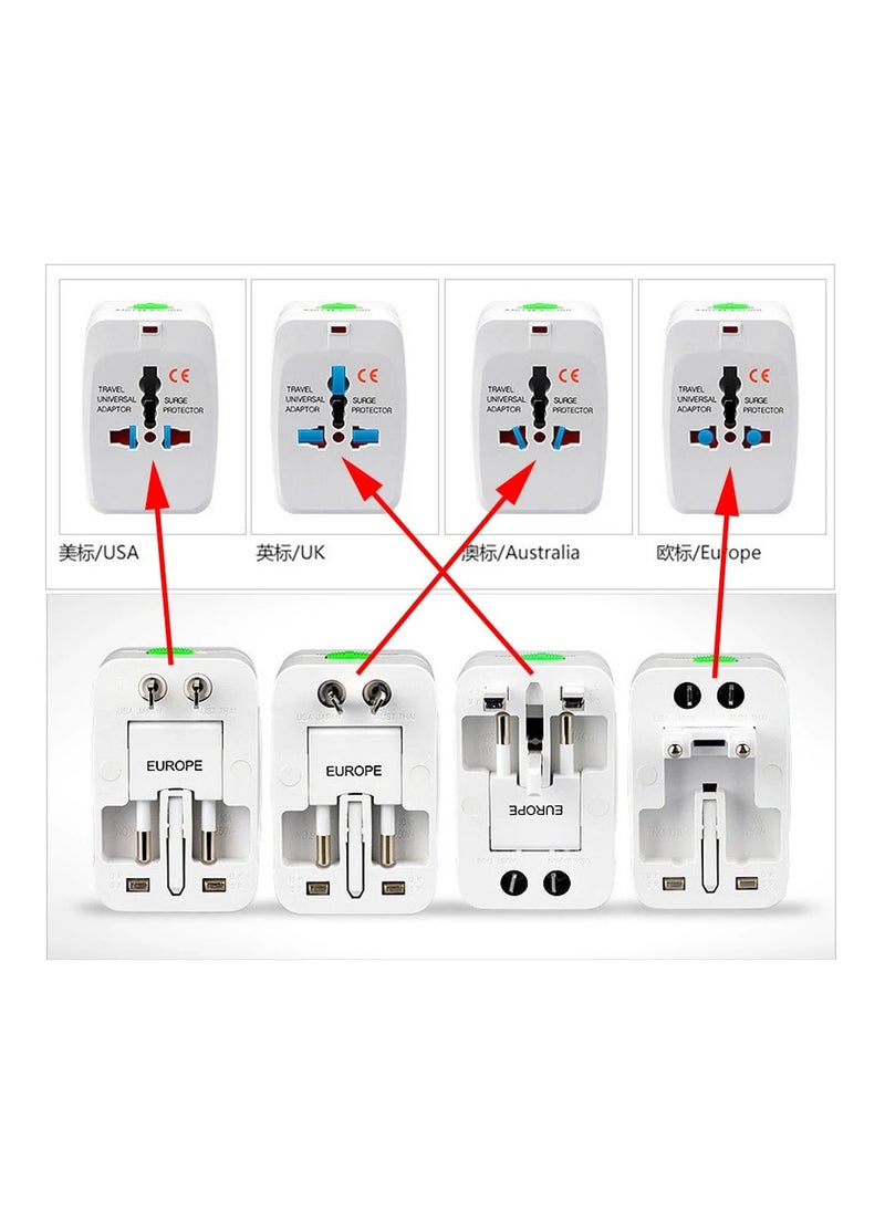 Generic - All-in-One Universal AC Power Converter for Travel, designed for use with multiple plug types, including a USB port for charging various devices efficiently. - Image 1