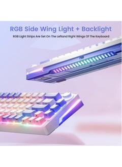 UCHUANG Mechanical Gaming Keyboard with RGB LED Rainbow Backlit & Side Light Bars, 68 Keys Hot Swappable Yellow Switch, Dedicated Knob Control, USB-C Wired Keyboard for Windows/MacOS/Android PC Gamers  - Image 4