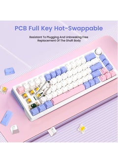 UCHUANG Mechanical Gaming Keyboard with RGB LED Rainbow Backlit & Side Light Bars, 68 Keys Hot Swappable Yellow Switch, Dedicated Knob Control, USB-C Wired Keyboard for Windows/MacOS/Android PC Gamers  - Image 5