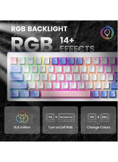UCHUANG Mechanical Gaming Keyboard with RGB LED Rainbow Backlit & Side Light Bars, 68 Keys Hot Swappable Yellow Switch, Dedicated Knob Control, USB-C Wired Keyboard for Windows/MacOS/Android PC Gamers  - Image 2