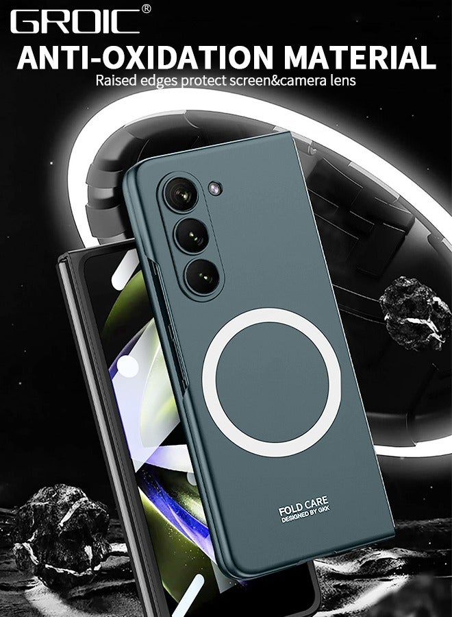 GROIC For Samsung Galaxy Z Fold 5 Case Hinge Coverage Protective Case with Screen Protector,PC Magnetic All-Inclusive Shockproof Cover for Samsung Galaxy Z Fold 5,Ultra-thin wireless charging Shell - Image 3