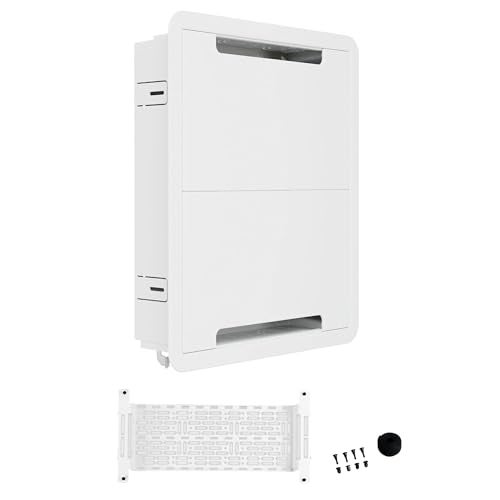 On-Q Legrand - OnQ Cable Management, In-Wall Media Box, Dual Purpose Structured Wiring Enclosure with Mounting Bracket, Home Networking Panel, 17 inch, White, ENP1705NAV1 - Image 1