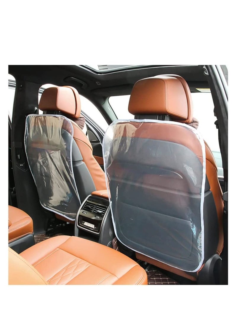 SYOSI 2PCS Car Kick Mats Back Seat Protector for Kids Transparent Waterproof Cover Children Easy Clean Scratches Dirt Mud Child Baby Universal Most Cars Trucks SUV  - Image 1