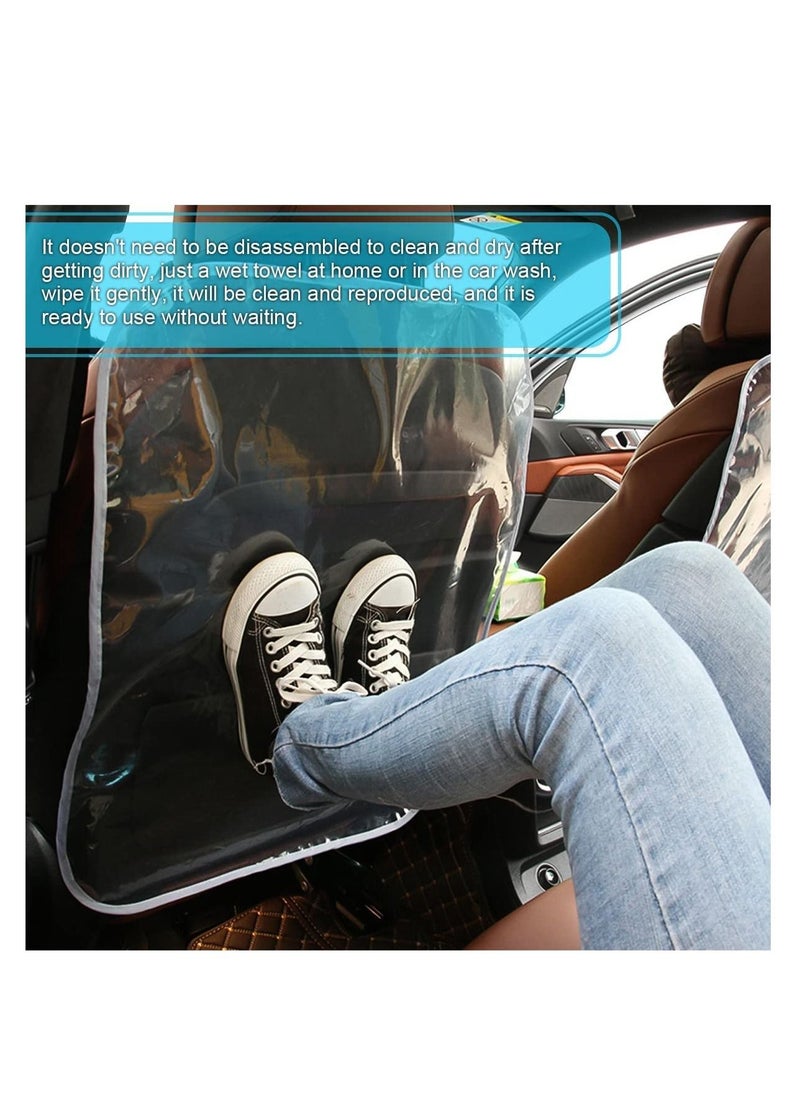 SYOSI 2PCS Car Kick Mats Back Seat Protector for Kids Transparent Waterproof Cover Children Easy Clean Scratches Dirt Mud Child Baby Universal Most Cars Trucks SUV  - Image 2