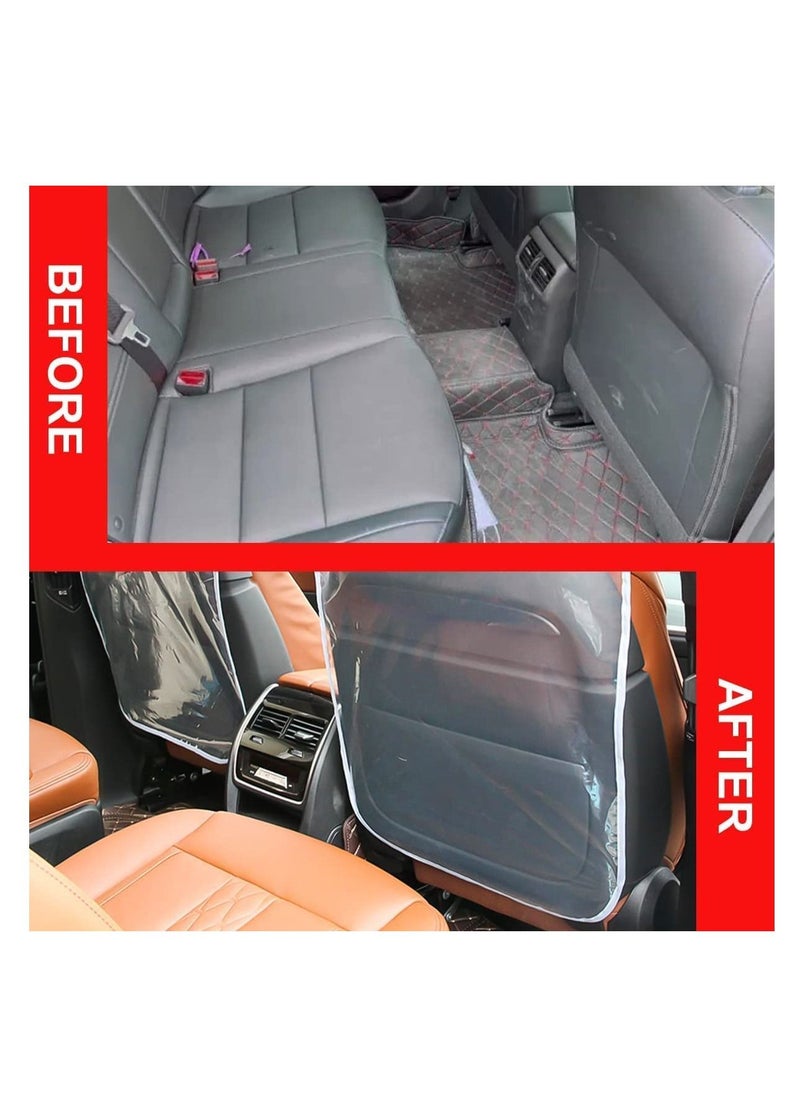 SYOSI 2PCS Car Kick Mats Back Seat Protector for Kids Transparent Waterproof Cover Children Easy Clean Scratches Dirt Mud Child Baby Universal Most Cars Trucks SUV  - Image 3