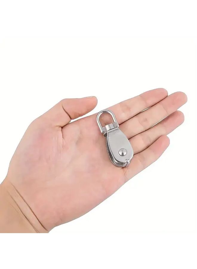 304 Stainless Steel M15 Single Wire Rope Pulley 2pcs Set Lightweight for Home Outdoor Construction Use - Image 5