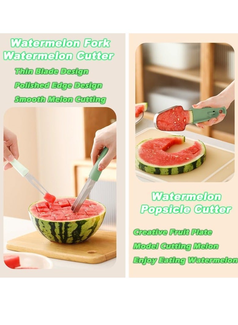 general Watermelon Cutter Slicer, 3-in-1 Watermelon Cutter Slicer Tool, Stainless Steel Watermelon Popsicle Cutter Watermelon Fork Slicer Cutter Melon Cutter Watermelon Knife Fruit Cutter - Image 3
