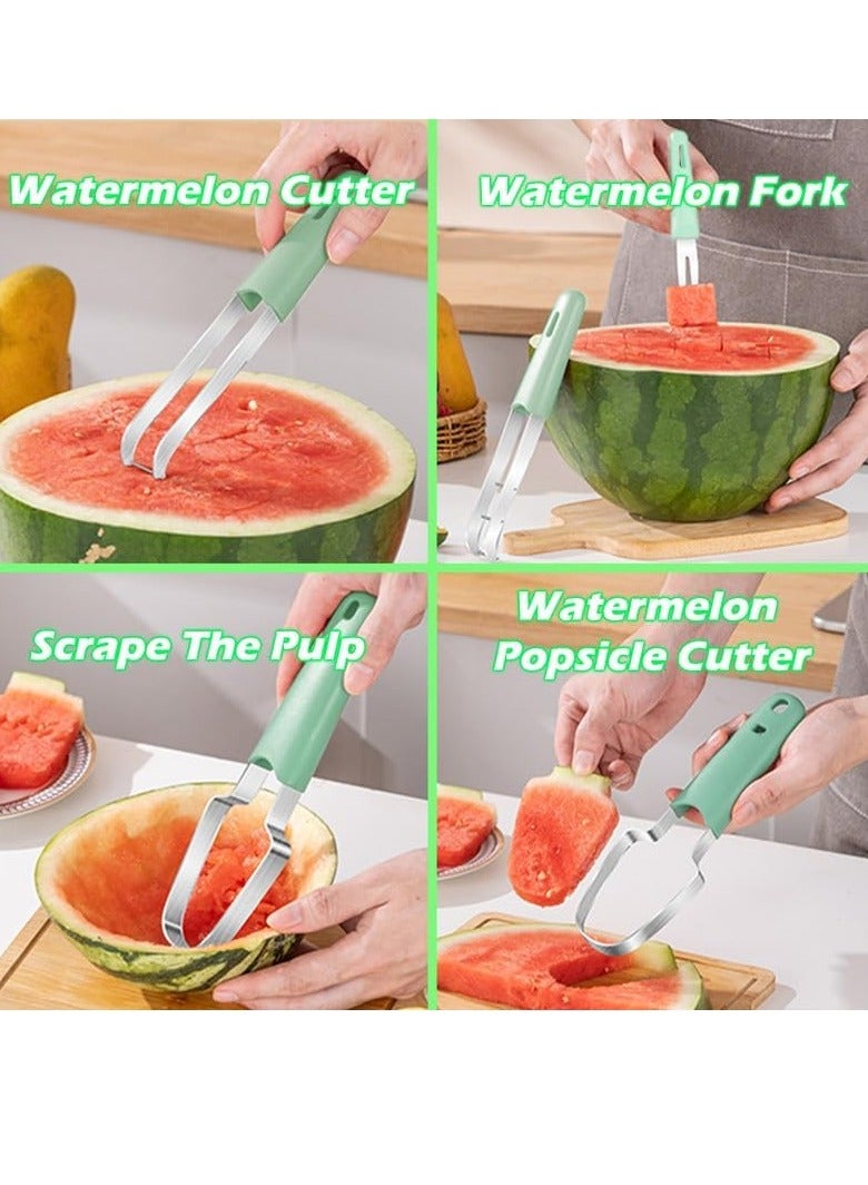 general Watermelon Cutter Slicer, 3-in-1 Watermelon Cutter Slicer Tool, Stainless Steel Watermelon Popsicle Cutter Watermelon Fork Slicer Cutter Melon Cutter Watermelon Knife Fruit Cutter - Image 4