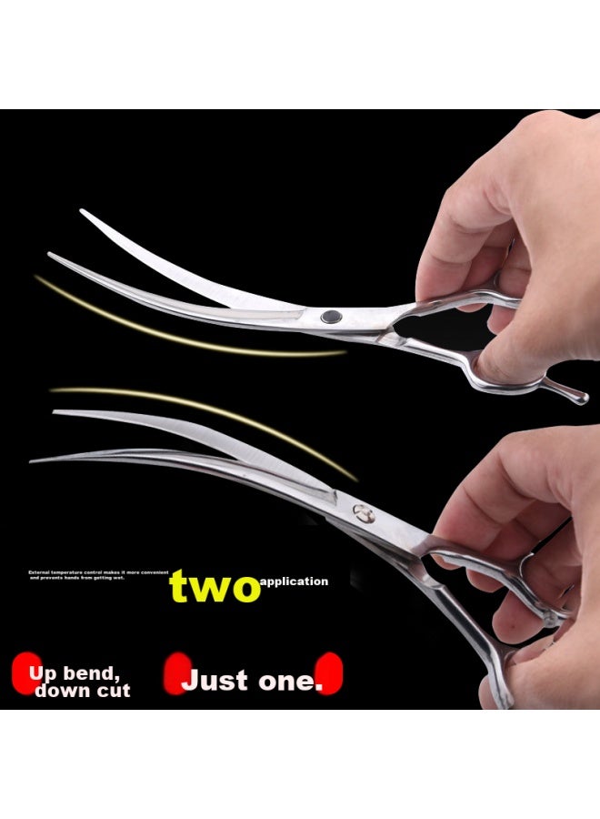 Zigman Cigeman Pet Grooming Scissors, Double Curved Upper And Lower Blades, Universal 7-inch Professional T Scissors For Dogs, Suitable For Teddy And Golden Retriever, For Home Use - Image 1