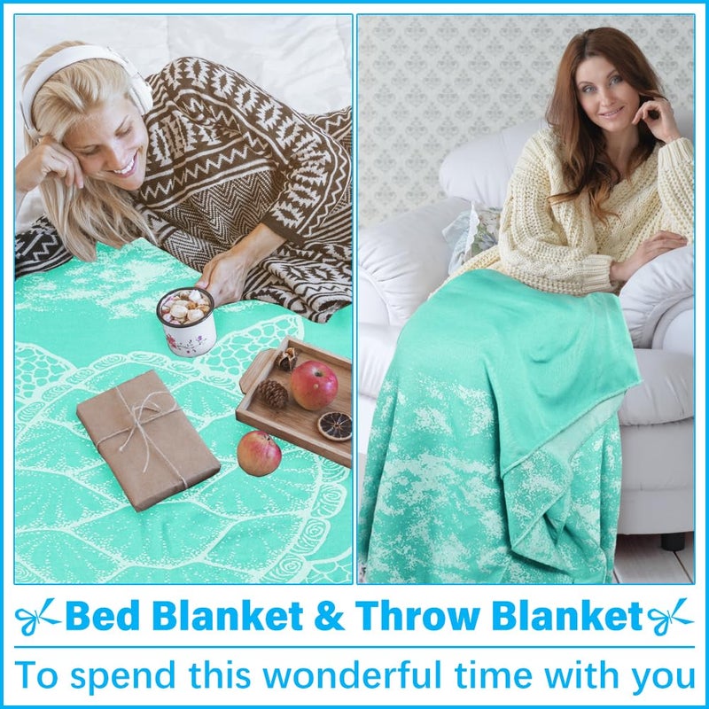 Vikumond Oversized Turkish Beach Towel Blanket XXL Cotton Sandproof Towels Boho Woven Extra Large Big Sand Free Giant Throw Blankets Huge Quilt XL Picnic Camping Necessities Cloud For Adult Gifts Teal - Image 5