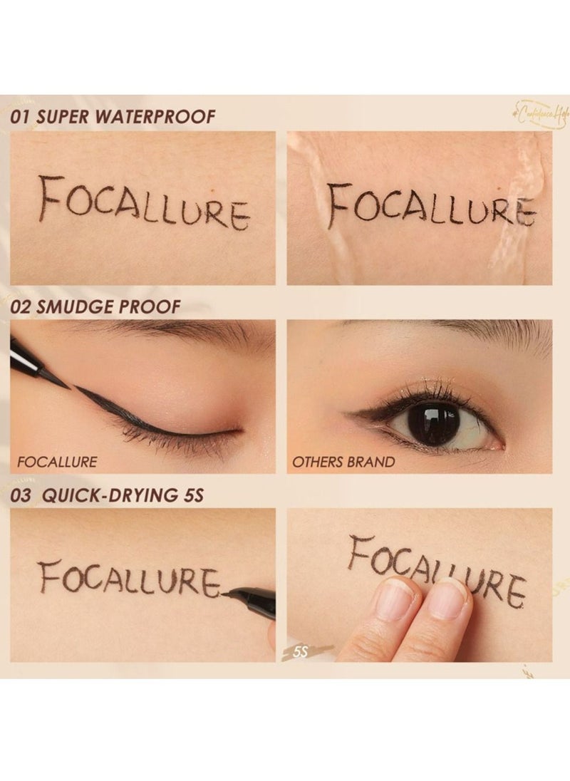 FOCALLURE Lasting Waterproof Liquid Eyeliner - s01 With Ultra Fine Brush  - Image 2