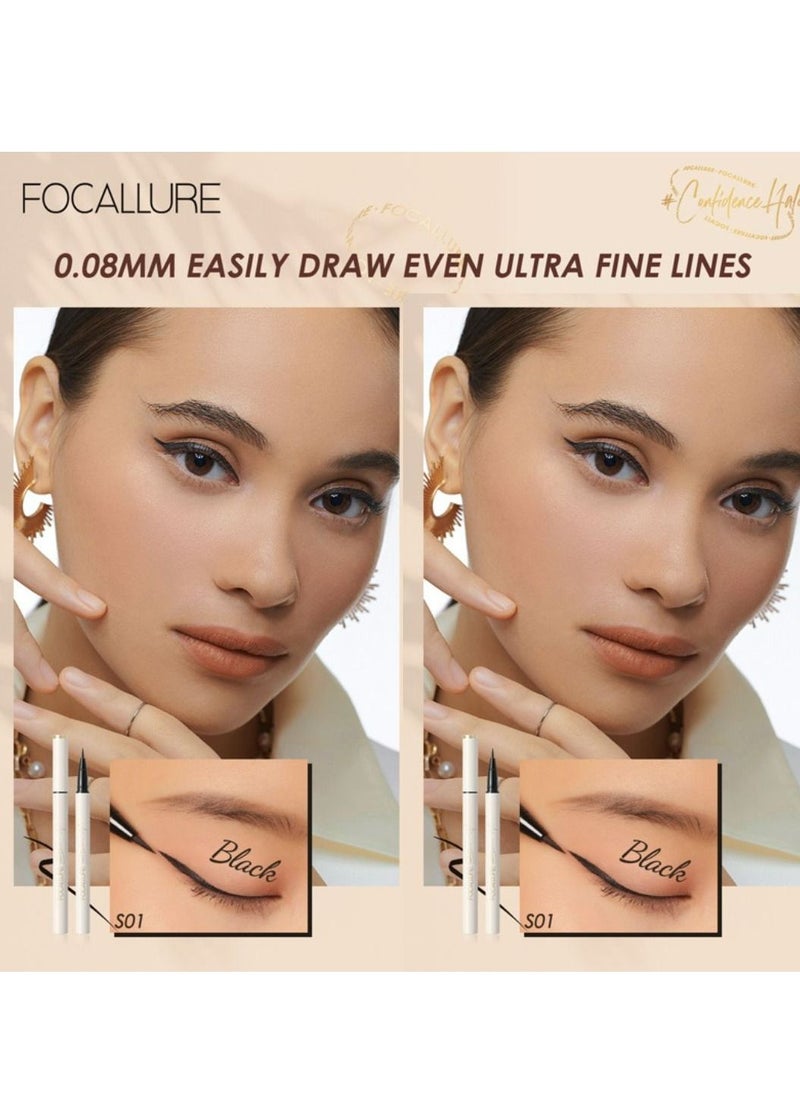 FOCALLURE Lasting Waterproof Liquid Eyeliner - s01 With Ultra Fine Brush  - Image 5