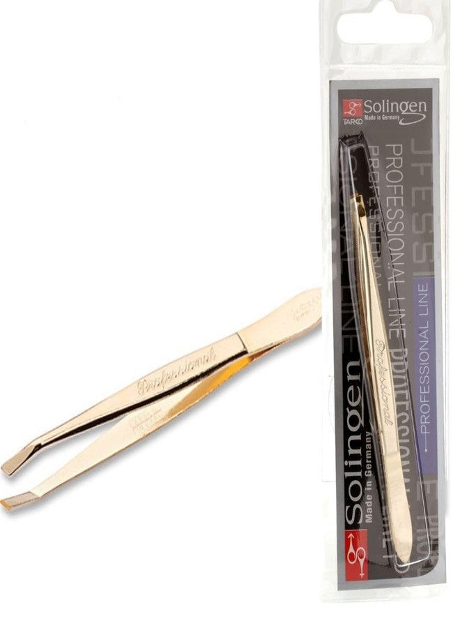 Solingen Stainless Steel Professional Slanted Tip Tweezers | Best Shaped for Eyebrows Extensions Chin Cheek Face Facial Hair | Made in Germany - Image 1