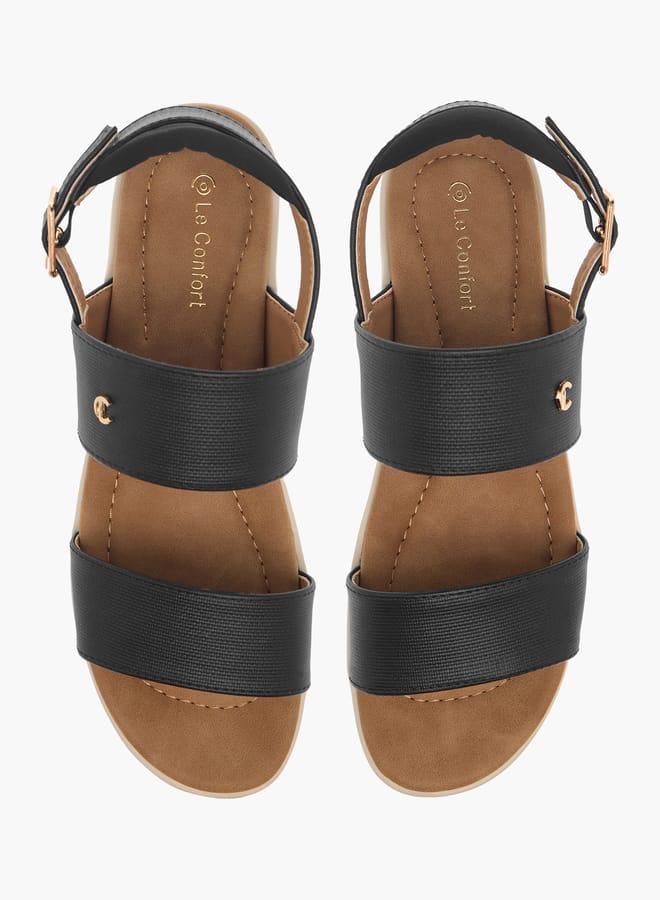 Le Confort Women Textured Strappy Sandals with Buckle Closure  - Image 1