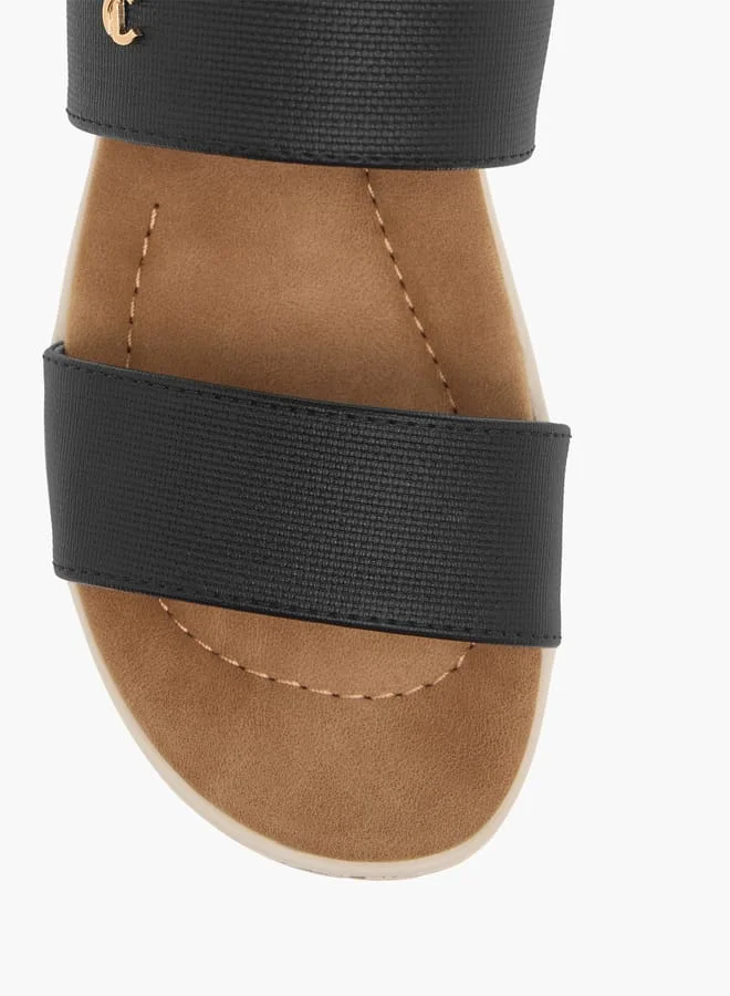 Le Confort Women Textured Strappy Sandals with Buckle Closure