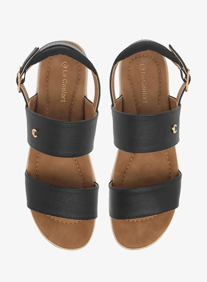 Le Confort Women Textured Strappy Sandals with Buckle Closure