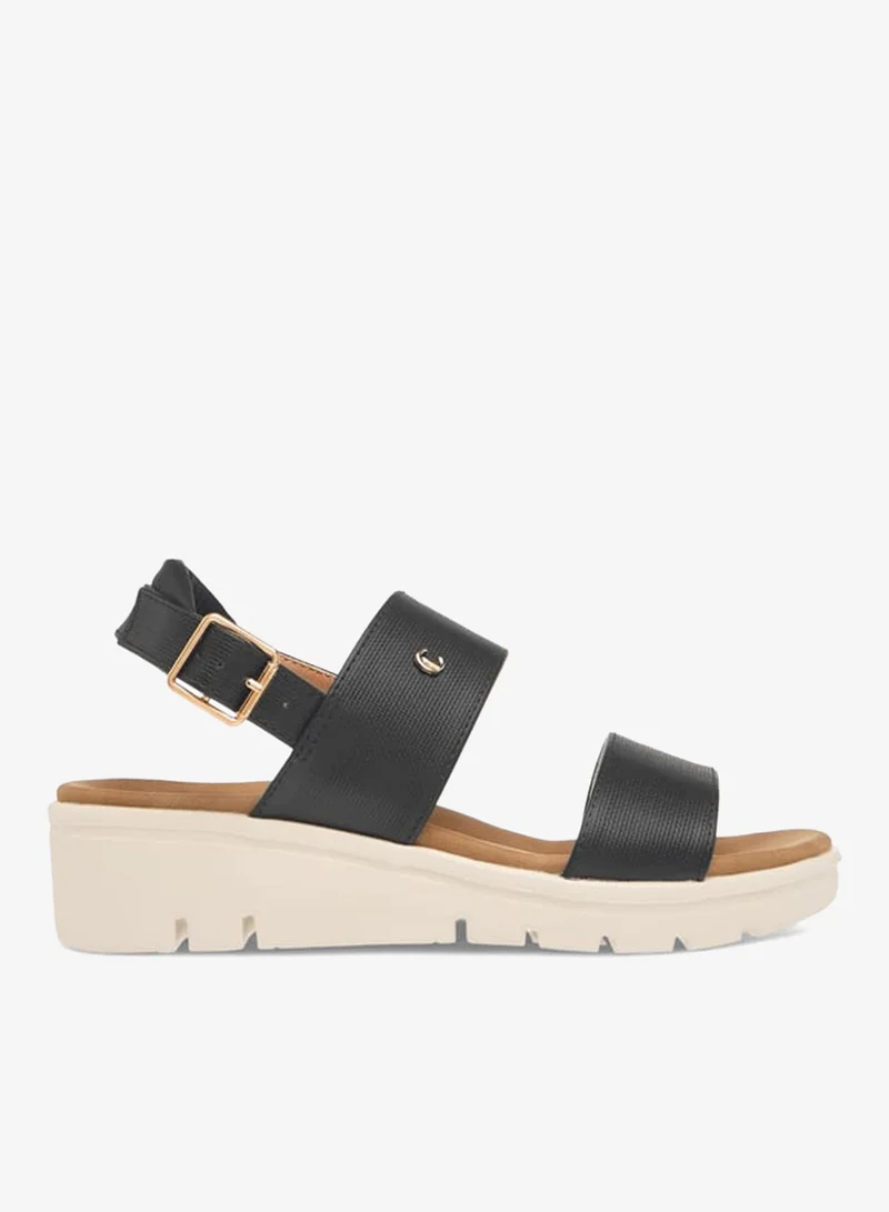 Le Confort Women Textured Strappy Sandals with Buckle Closure